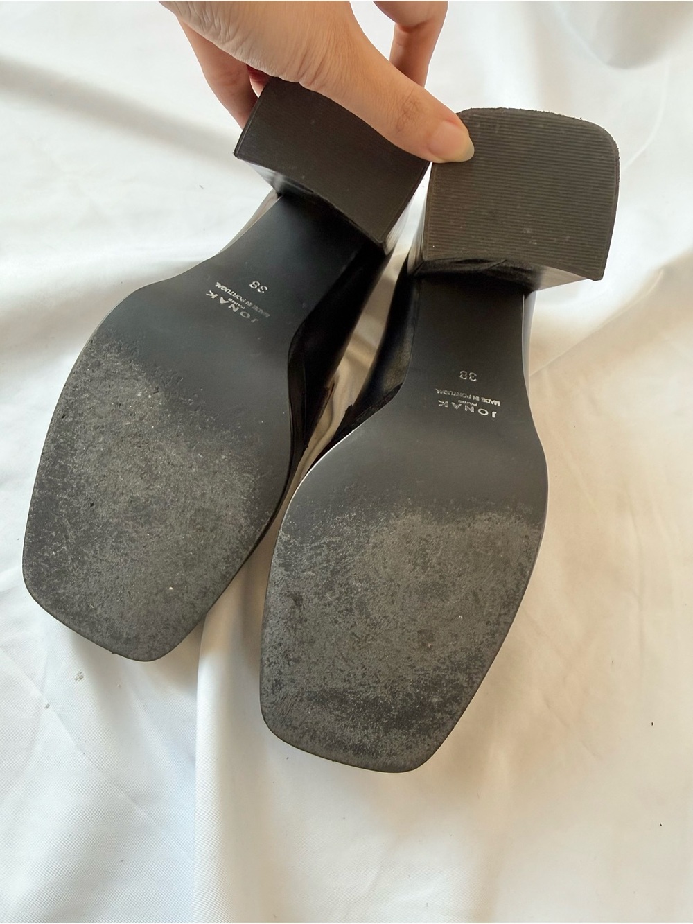 Jonak Paris Black Heeled Loafers - Picture 5 of 6
